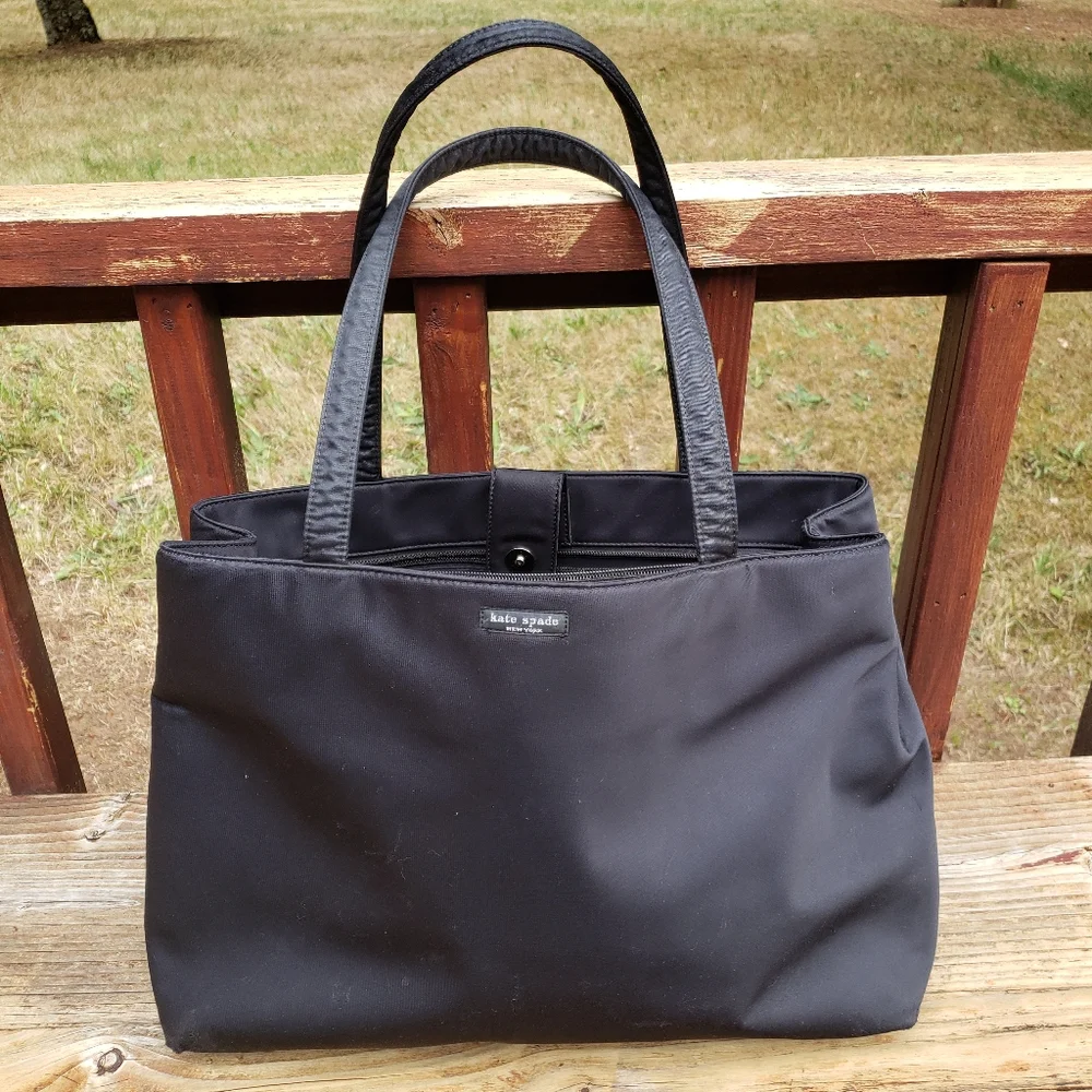 Older Kate Spade New York Black Diaper Bag or Everything Shoulder Bag WITH WEAR